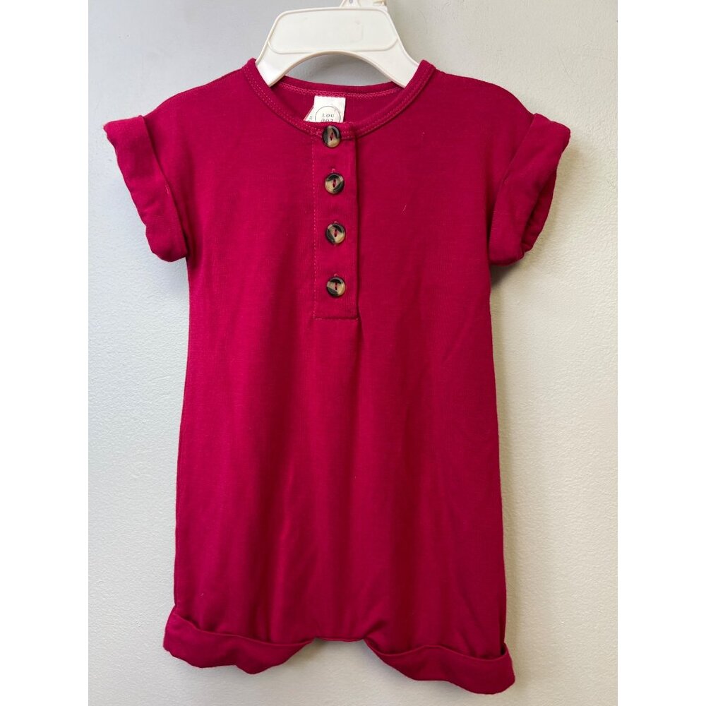 Girls Lou Lou Pink Romper - Size 6/12 Months
